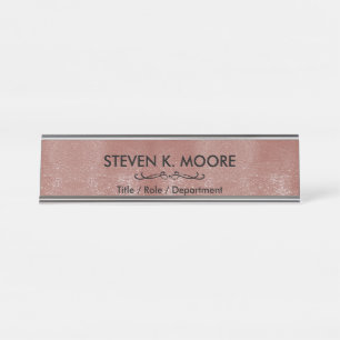 Placa De Nombre Oro de latón antiguo y Personalizado negro