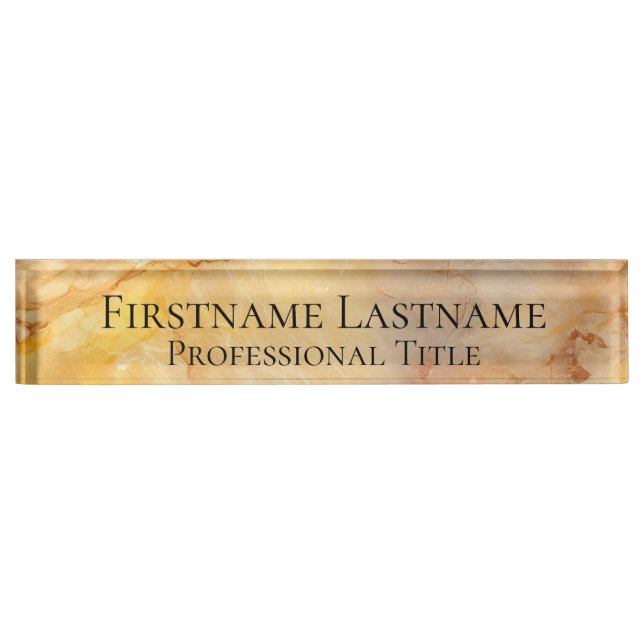Placa De Nombre Oro elegante (Anverso)