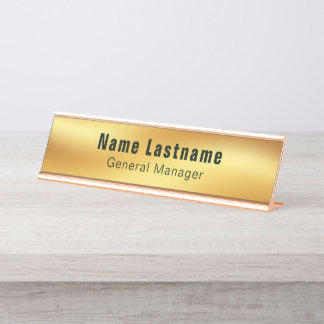 Placa De Nombre Oro elegante moderno  