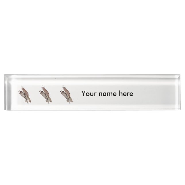 Placa De Nombre Osprey con un pez (Anverso)