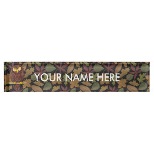 Placa De Nombre Owl Personalizado