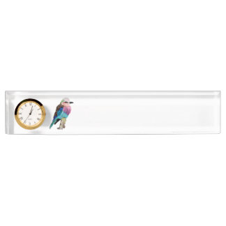 Placa De Nombre Pájaro del rodillo de Breasted de la lila