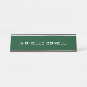 Placa De Nombre Pakistán Verde Llanura Minimalista legible moderna