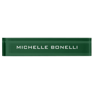 Placa De Nombre Pakistán Verde Llanura Minimalista legible moderna