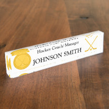 Palos de hockey dorados y pollas personalizadas