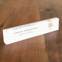 Placa De Nombre Panadería de pasteles de color pastel mínimo
