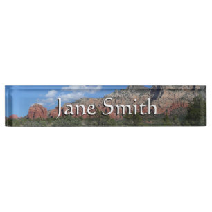 Placa De Nombre Panorama de rocas rojas en Sedona Arizona