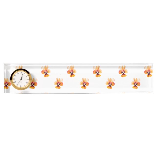 Placa De Nombre Pansies naranjas (Anverso)