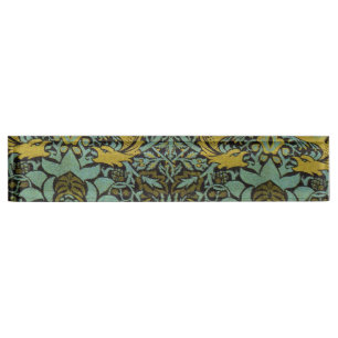 Placa De Nombre Papel de escritorio de William Morris Peacock Drag