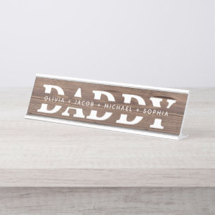 Placa De Nombre "Papi" Nombres personalizados de niños Madera + Bl