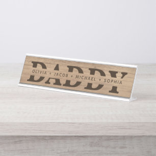 Placa De Nombre "Papi" Nombres personalizados de niños Madera + Ma