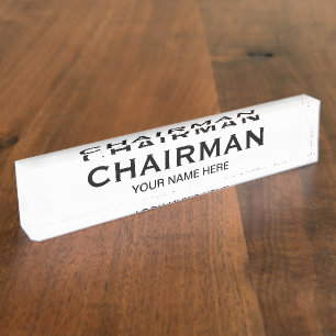 Placa de nombre para escritorio de presidente con