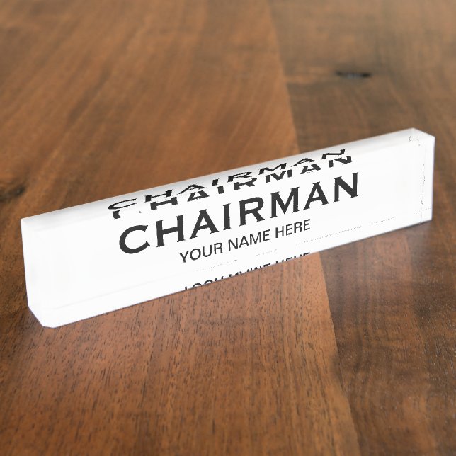Placa de nombre para escritorio de presidente con  (Lateral)