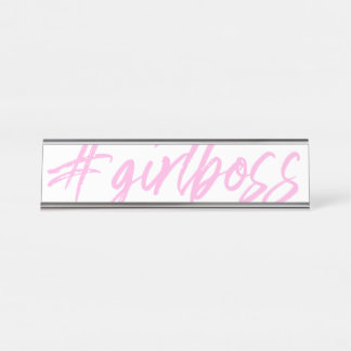 Placa de nombre para escritorio #Girlboss – Letrer