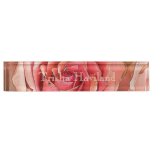 Placa de nombre para escritorio HAMbyWG - Rosa Mel