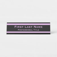 Placa de nombre para escritorio moderno Lavendar P