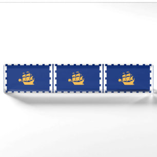 Placa de nombre para escritorio patriótica con la 