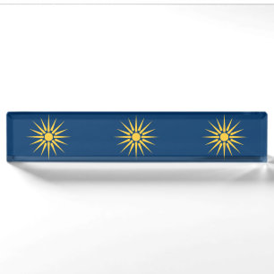 Placa de nombre para escritorio patriótica con la