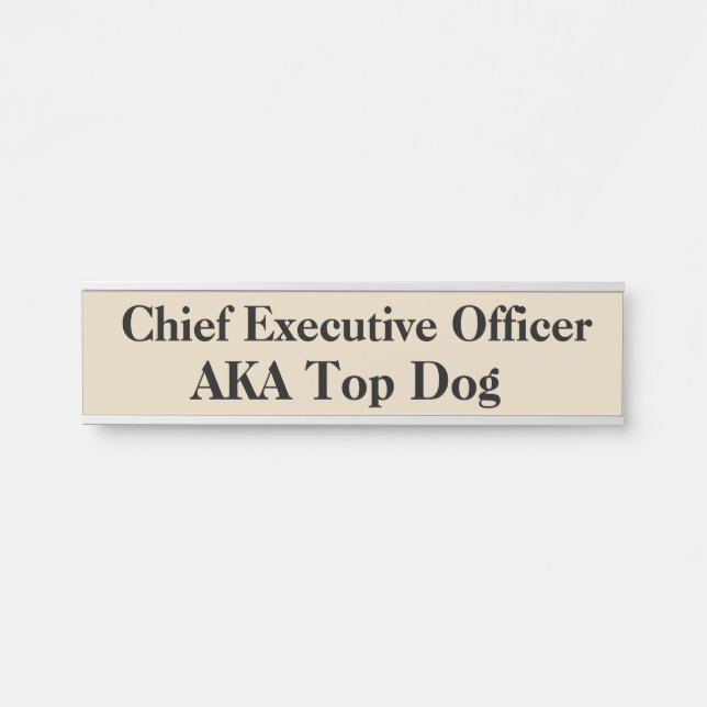 Placa de nombre para puerta colgante de CEO (Anverso)