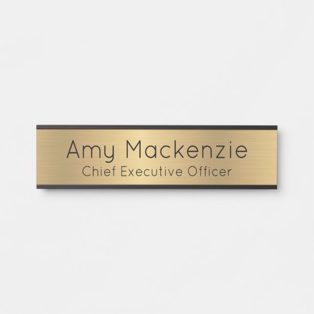Placa de nombre para puerta de oficina con aspecto (Anverso)