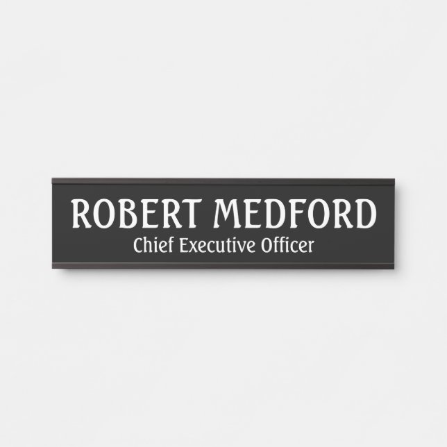 Placa de nombre para puerta profesional en B&W mod (Anverso)