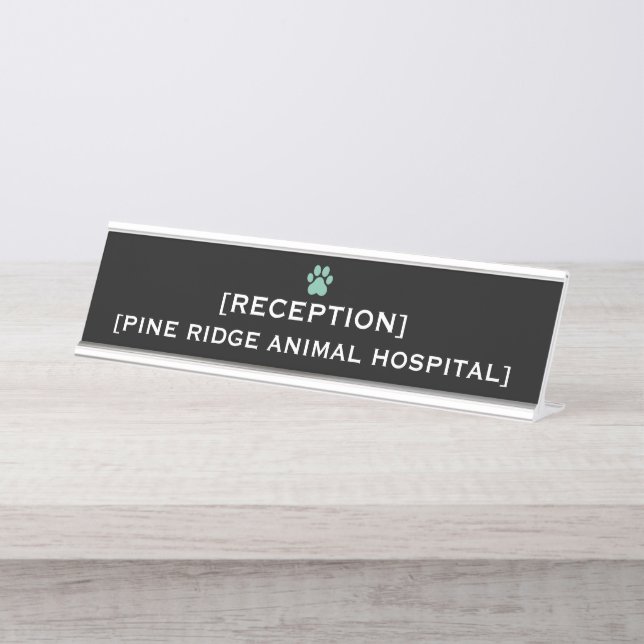 Placa de nombre para recepción de oficina personal (Anverso)