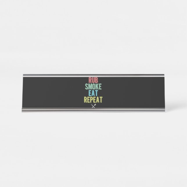 Placa De Nombre Parrillada barbacoa BBQ Grill Master Grilling Meat (Anverso)
