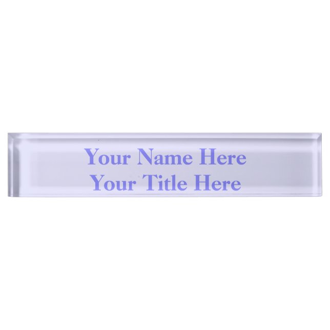 Placa De Nombre Pastel Periwinkle Purple (Anverso)