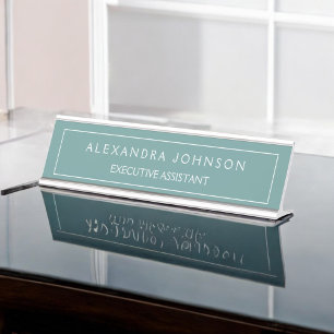 Placa De Nombre Pastel verde profesional y moderno