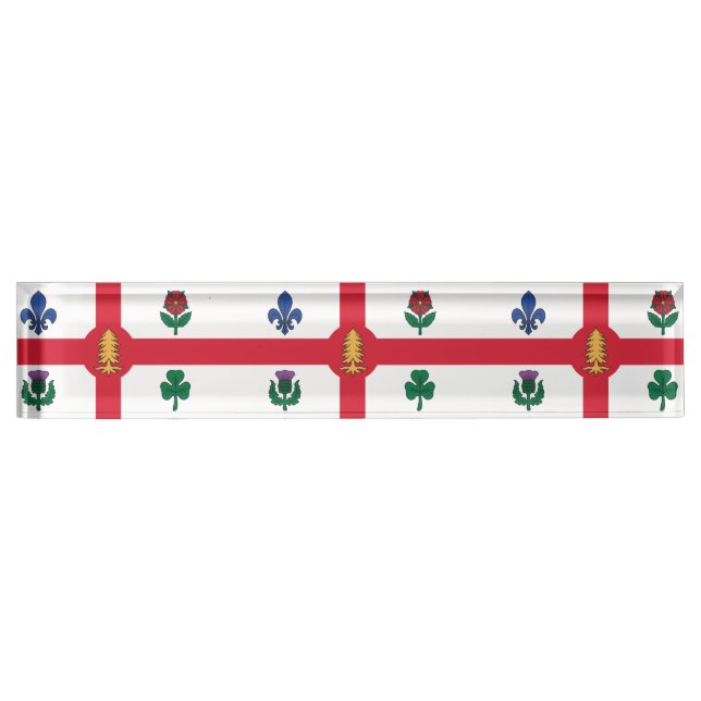 Placa De Nombre Patriotic desk nameplate with Flag of Montreal (Anverso)