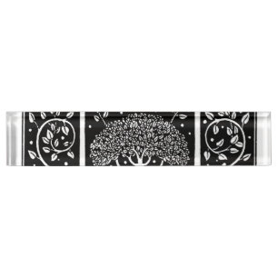 Placa De Nombre Patrón Beardsley de árbol Art Nouveau