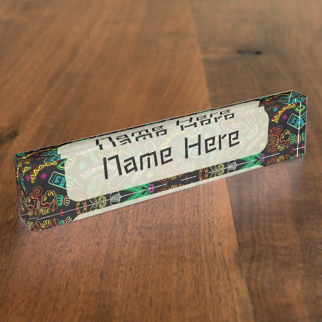 Placa De Nombre Patrón de Fiesta de México (Lateral)