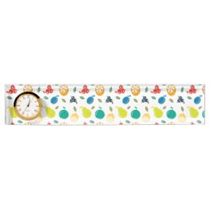 Placa De Nombre Patrón de frutas, ciruela, Naranja, limón, pera, m