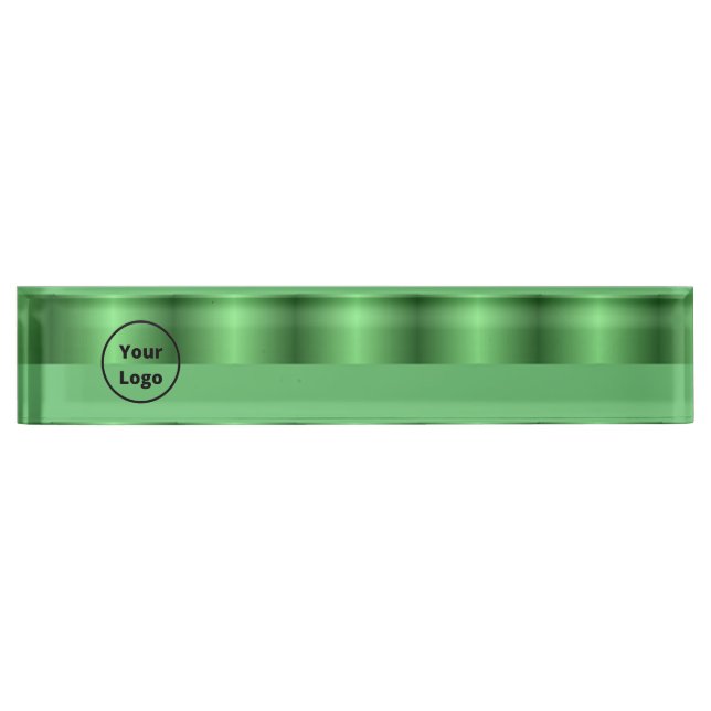 Placa De Nombre Patrón de negocio de gradiente verde (Anverso)