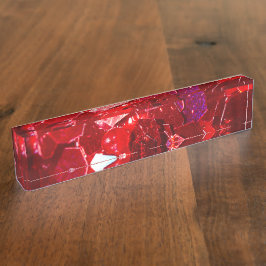 Placa De Nombre Patrón de purpurina brillante abstracto hexagonal 