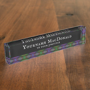 Placa De Nombre Patrón de tracción tartán del clan escocés MacDona
