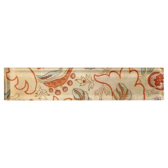 Placa De Nombre Patrón floral antiguo de Chintz Paisley (Anverso)