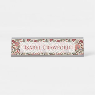 Placa De Nombre Patrón floral de cachemira botánico vintage – Orna
