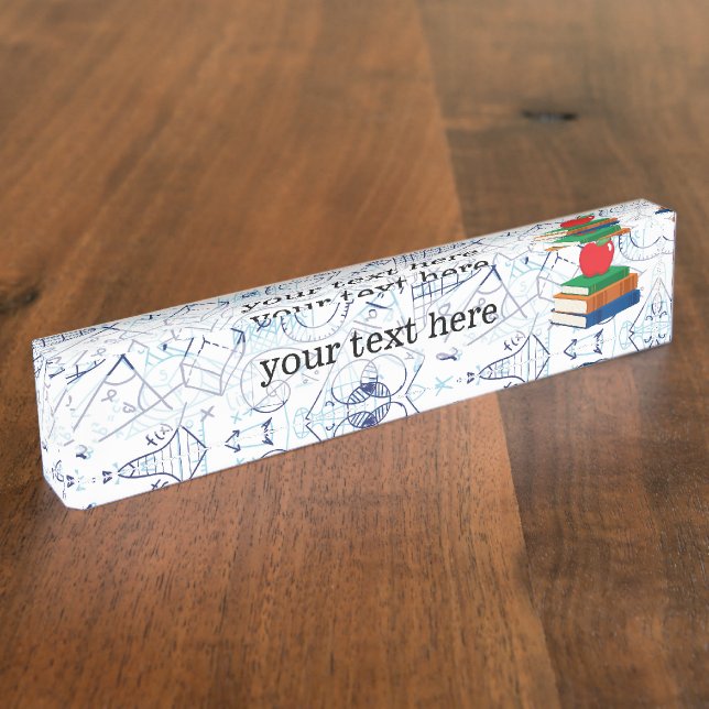 Placa De Nombre Patrón químico escolar (Lateral)