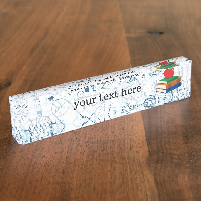 Placa De Nombre Patrón químico escolar (Lateral)