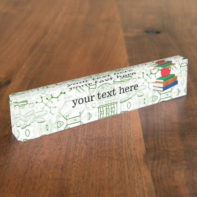 Placa De Nombre Patrón químico escolar (Lateral)