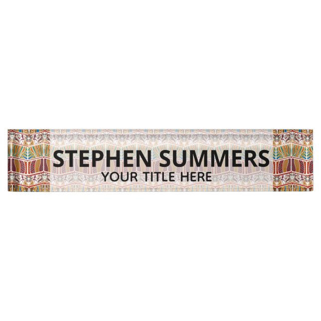 Placa De Nombre Patrón tribal africano étnico (Anverso)