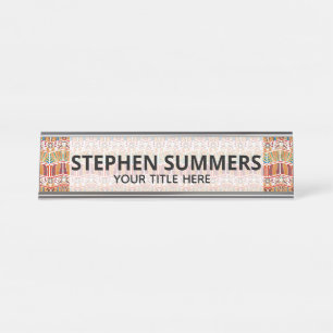 Placa De Nombre Patrón tribal africano étnico