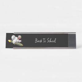 Placa De Nombre Pavo Cohete Regreso a Clases