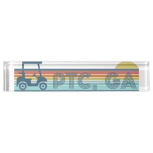 Placa De Nombre Peachtree City Golf Cart 70s vibe Estética