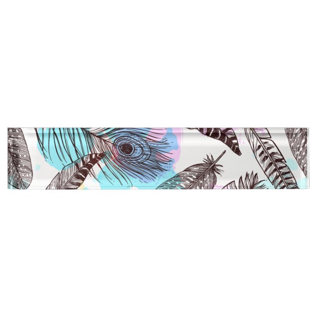 Placa De Nombre Peacock Feather (Anverso)