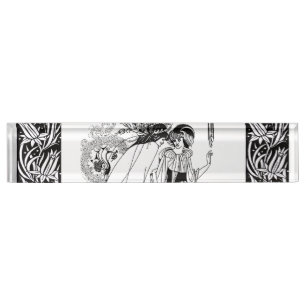 Placa De Nombre Peacock Skirt Beardsley Art Nouveau
