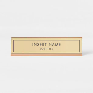 Placa De Nombre Pendiente de oro profesional moderna
