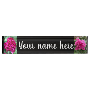 Placa de nombre peony
