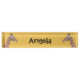 Placa De Nombre Perfil de la jirafa